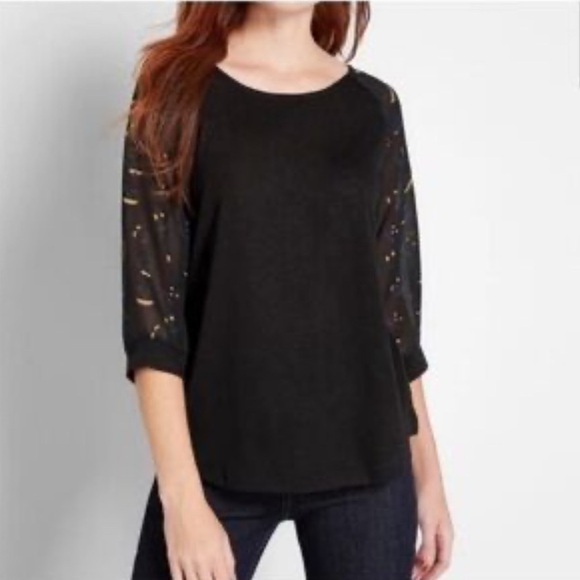 ModCloth Women Jack-O-Lantern Raglan 3/4 Sleeve Keyhole Halloween Shirt size XL - Picture 1 of 12